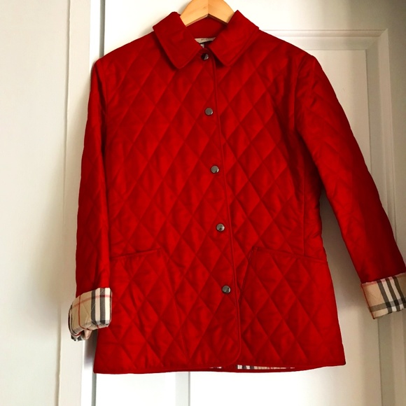 Burberry Jackets & Blazers - Burberry Quilted Red Jacket